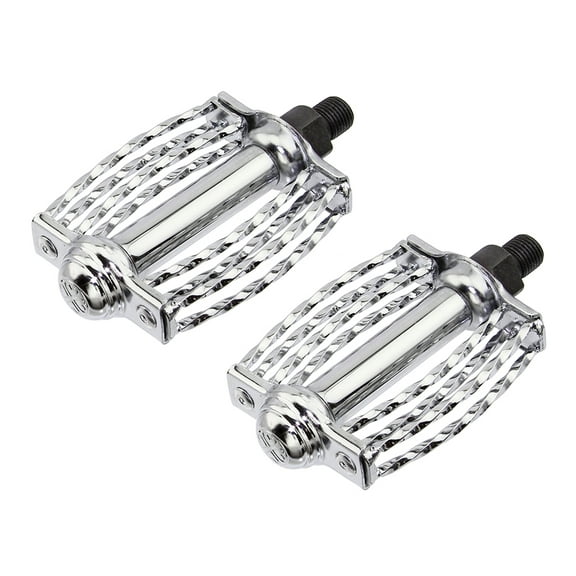 Double Square Round Twisted Pedals 1/2" Chrome. Bike pedals, bicycle pedal, for lowrider, beach cruiser, chopper