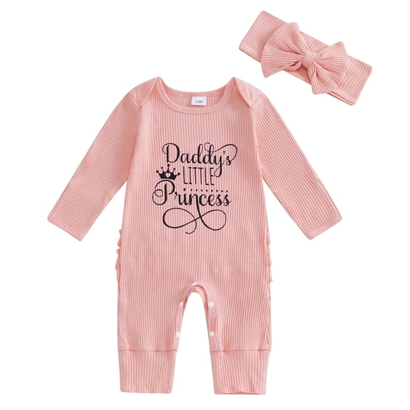Preemie Baby Girl Clothes Hello World Knit Jumpsuit Romper Coming Home Outfit Girl and Headband