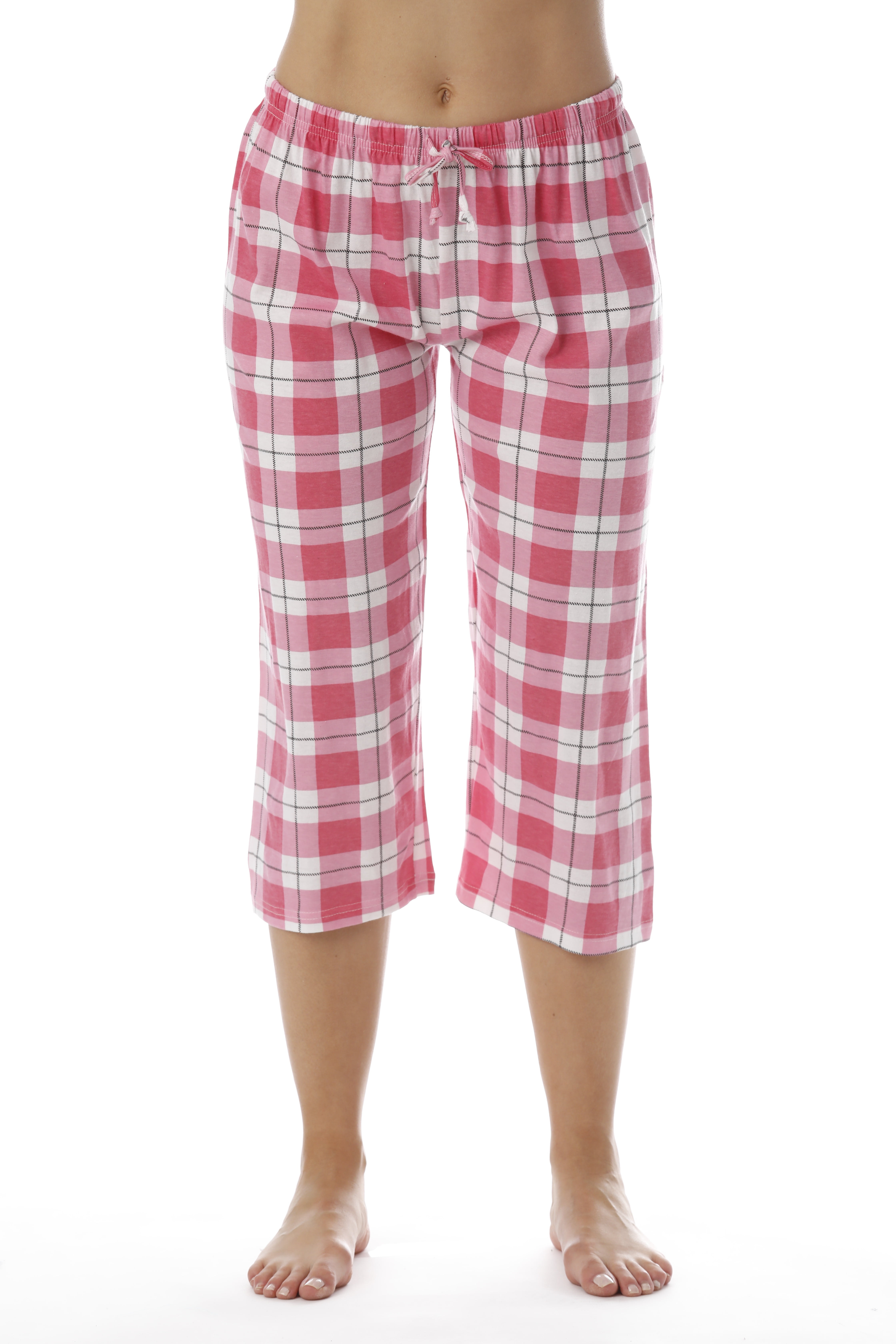 Just Love 100% Cotton Women Pajama Capri Pants Sleepwear (Pink, 2X ...