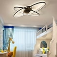 thumbnail image 6 of Loyalheartdy Geometric LED Dimmable Ceiling Light, Black 70W Flush Mount Chandelier for Bedroom, Living Room (Black), 6 of 8
