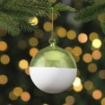 thumbnail image 2 of Northlight 3.5" Shiny Lime Green and Matte White Glass Christmas Ornament, 2 of 5