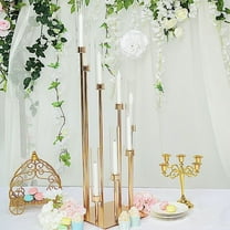 BalsaCircle 42" Gold Candelabra Candle Holder Glass Party Wedding Centerpieces Decorations