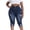 Royal Blue-991, variant on Plus Size Capris for Women 17" Inseam Stretchy Capri Jean Shorts High Waisted Cropped Pants Black 22W