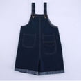 thumbnail image 5 of JLMSPLWG Teen Denim Jumpsuit Girl Vintage Jeans Overalls Teens Solid Color Work Outfits Kids Y2K Adjustable Bib Shorts Pant with Pockets Girl Clothes, 5 of 9