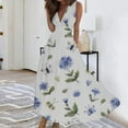 thumbnail image 4 of Ruyang Casual Dresses for Women, 2024 Womens Summer Wrap V Neck Sleeveless Maxi Dress,Trendy Boho Floral Dress Beach Sundress, 4 of 6