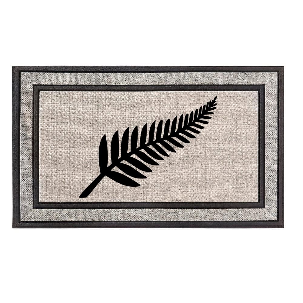 Outdoor Indoor Doormat 18" x 30" Gray / Beige / Black Rubber Backed
