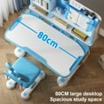 thumbnail image 3 of Happydeer Height Adjustable Desk and Chair Set with Storage Drawer, Study Desk with Book Stand and Ergonomic Design (Blue), 3 of 8