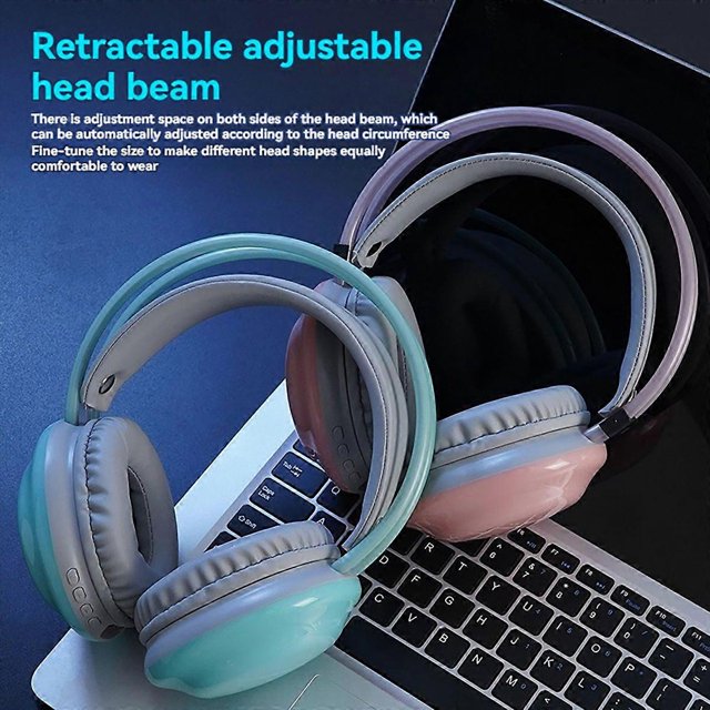 RGB Gaming Headphones Bluetooth Wireless Headphone pink