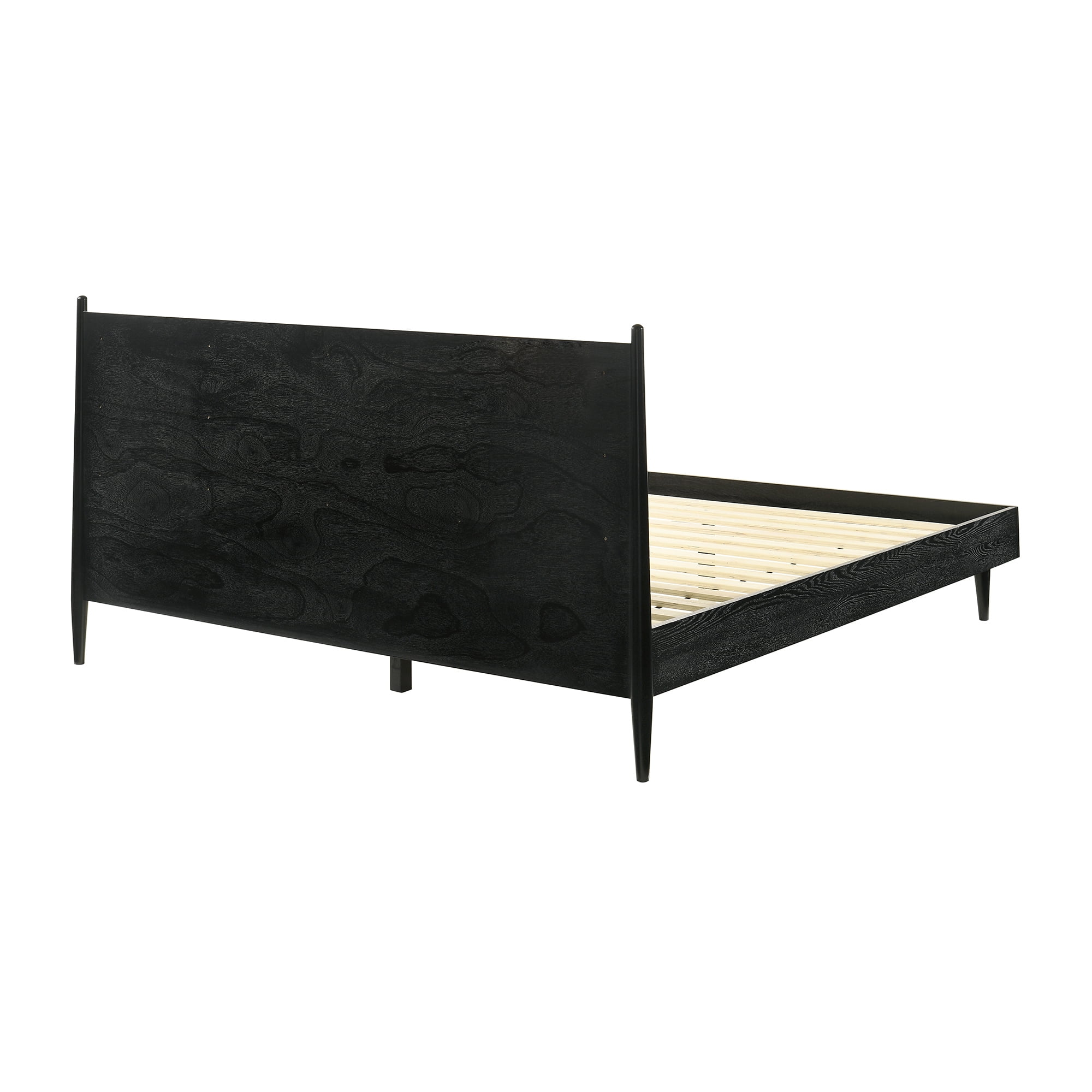 Artemio King Platform Wood Bed Frame in Black Finish