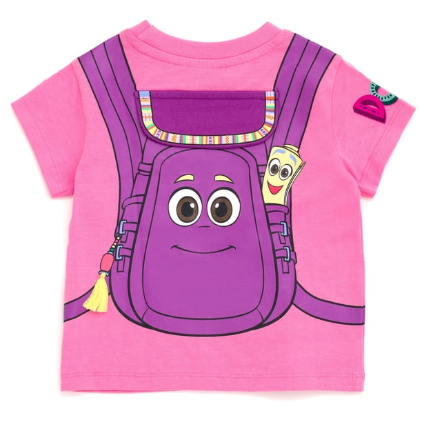Ensemble T-shirt Et Short Dora L'explorateur Pour Fille, Tissu éponge Doux, Tailles 2T à 7-8 Ans