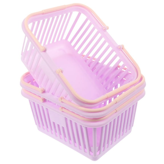 ELAYARD Light Lavender Plastic Storage Baskets for Home and Shopping 3Pcs