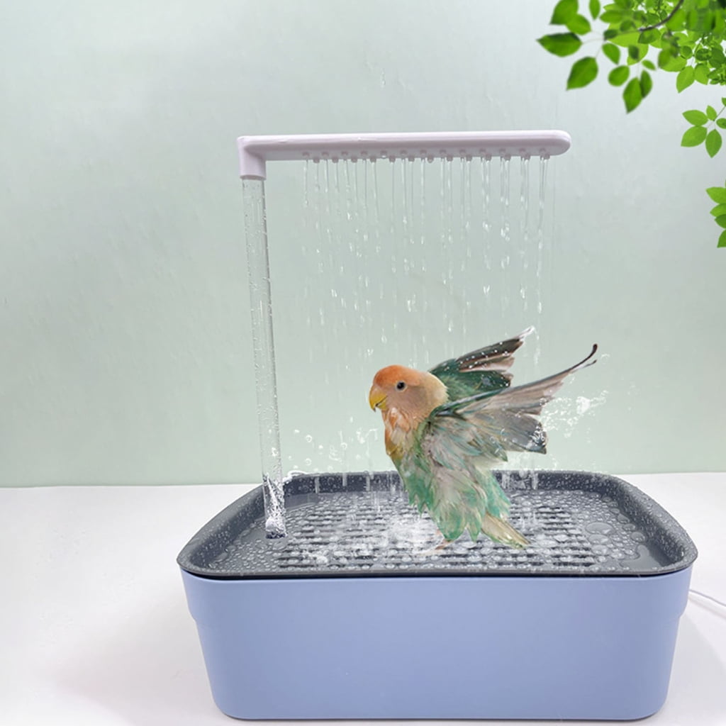 Automatic Bird Fountain Bird Shower Recirculating Fountain for Small Pet Birds Fountain Pet Bird Bath Tub