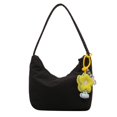 thumbnail image 1 of Solid Color Handbag Women's Large Capacity Soft Waxy Nylon Cloth Bag Simple Underarm Bag Hand Bag Shoulder Mummy Bag, 1 of 6