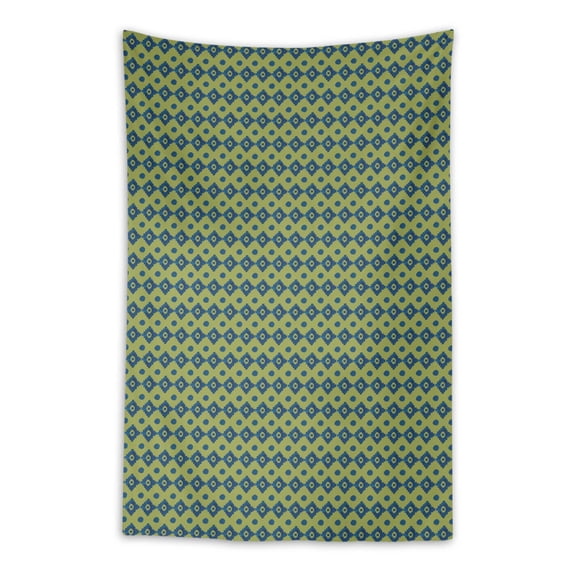 S4Sassy Green Aztec Geometric House Decor Wall Hanging Kids Room&nbsp;Tapestry&nbsp;Wall Art-58 x 80 Inches