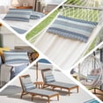 thumbnail image 6 of Boho Blue Aqua Pillow Covers 12"x20", Geometric Stripes Tribal Bohemia Retro Soft Brushed Microfiber Breathable Throw Pillow Covers, Pillowcase with Zipper for Couch Sofa Bedroom Living Room, 6 of 9