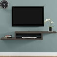 thumbnail image 4 of Asymmetrical Wall Mounted Wood TV Console Entertainment Center 60-inch Gray, 4 of 5