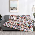 thumbnail image 2 of Uemuo Mexican Bright Style Printed Throw Blanket for Couch, Fluffy Fuzzy Blankets for Bed, Sofa, Cozy Flannel Faux Fur Blanket-80"x60", 2 of 6