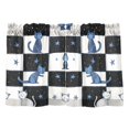 thumbnail image 7 of Yayeee Kitchen Curtains Tier Pair Light Filtering 27"x24" Rod Pocket Short Cafe Window Panel, Blue Cat Stars, 7 of 7