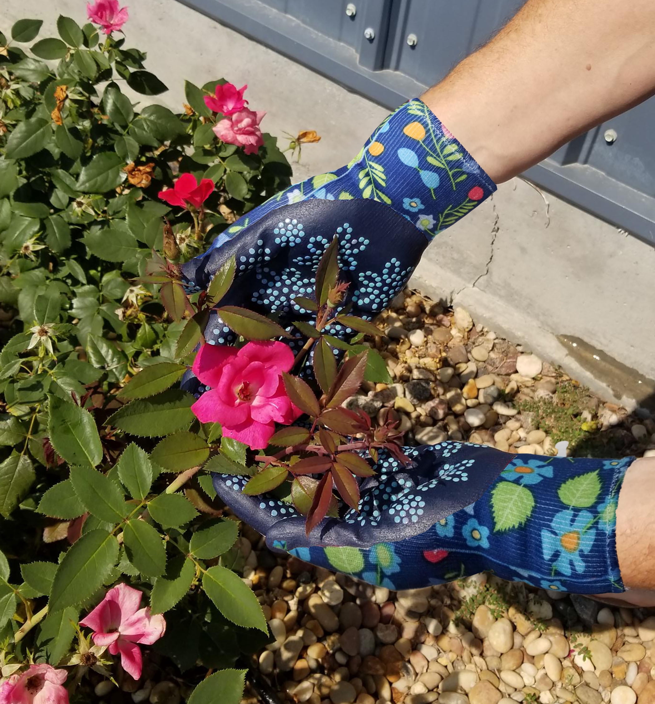 MidWest Gloves & Gear, Ladies, 6 Pack of Max Grip™ Garden Gripping Gloves, Floral Pattern, Size SM
