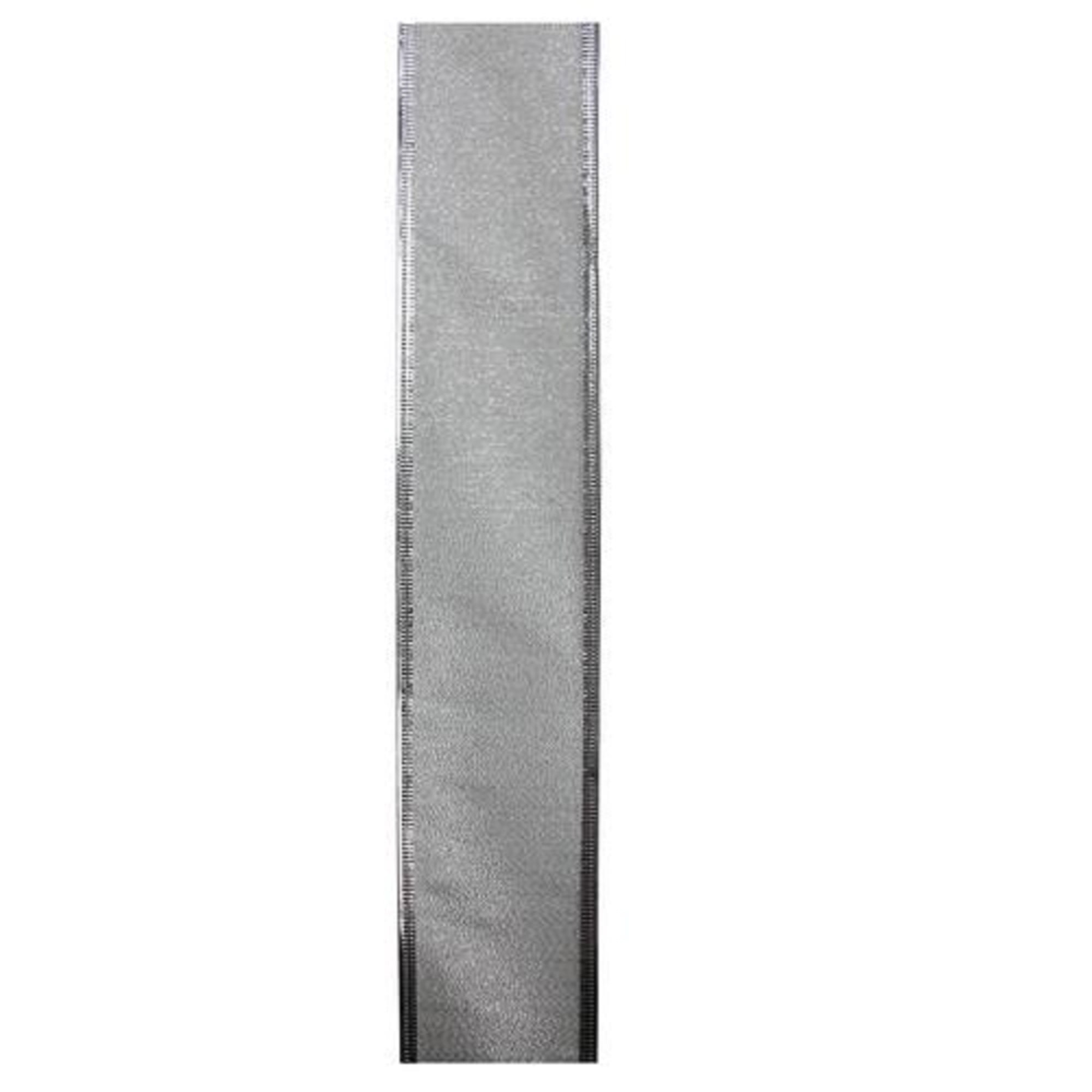 Northlight Textured Silver Christmas Wired Craft Ribbon 2.5" x 10 Yards