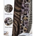 thumbnail image 3 of Animals Printed Striped Blackout Curtains for Bedroom Living Room Darkening Curtains 54 Inch Long Country Leopard Zebra Textured Short Curtain for Small Window Treatment Grommet Drapes 52"x54"x2, 3 of 9