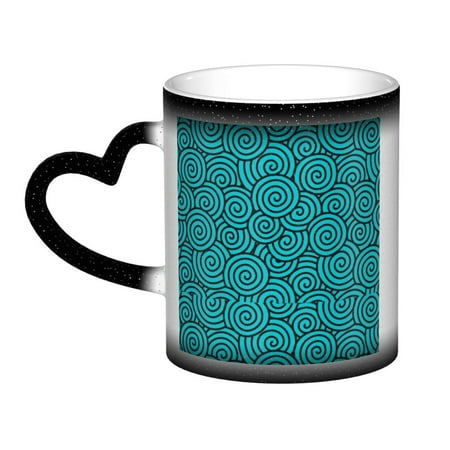 

Color changing mug in the sky Funny Coffee Milk Tea Mug Cup Teal green diamond pattern Ceramic Cup