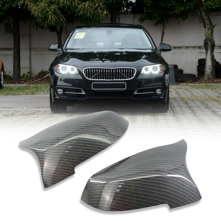 XWQ 2Pcs Rearview Mirror Cover Car Styling Carbon Pattern ABS Left Right  Wing Mirror Cap 51167308683 51167308684 for BMW F10 F18 14-16 