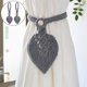 thumbnail image 4 of Cuerda de corbata de cortina Sunnimix Boho Hoja Tejido Borla Gris, 4 of 6