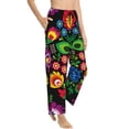 thumbnail image 2 of Naloa Traditional Floral Polish Print Women’s Ultra-Soft Comfy Pajama Lounge Pants with Pockets & Drawstring, 2 of 8