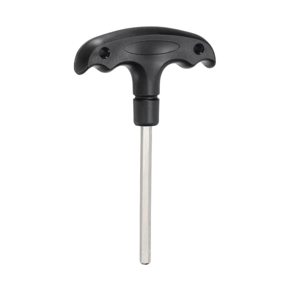 T-Handle Hex Key Wrench 5mm 45# Steel T-Key Inner Hexagon Spanner, Black