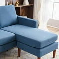 thumbnail image 5 of L Shape Sofa Reversible Sectional Sofa Couch for Small Apartment Couch 3-seat Sectional Couch (Blue), 5 of 7