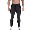 thumbnail image 1 of Puntoco Pantalones deportivos casuales con cintura elástica y ribete elástico alto para hombre con tiras reflectantes de colores, 1 of 4