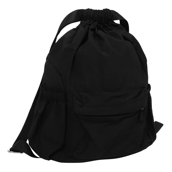 Milisten Lightweight Black Drawstring Backpack for Sports, Casual Outings, Gym, Travel, and Everyday Use