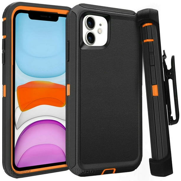 For iphone 11 Case Cover w/Screen & Clip fit Otterbox Defender Black