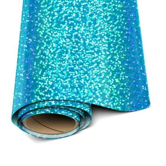 Siser Holograhic Vinyl -Aqua HTV - 20"x 1 yard (36" total) Iron On Vinyl Heat Transfer Vinyl