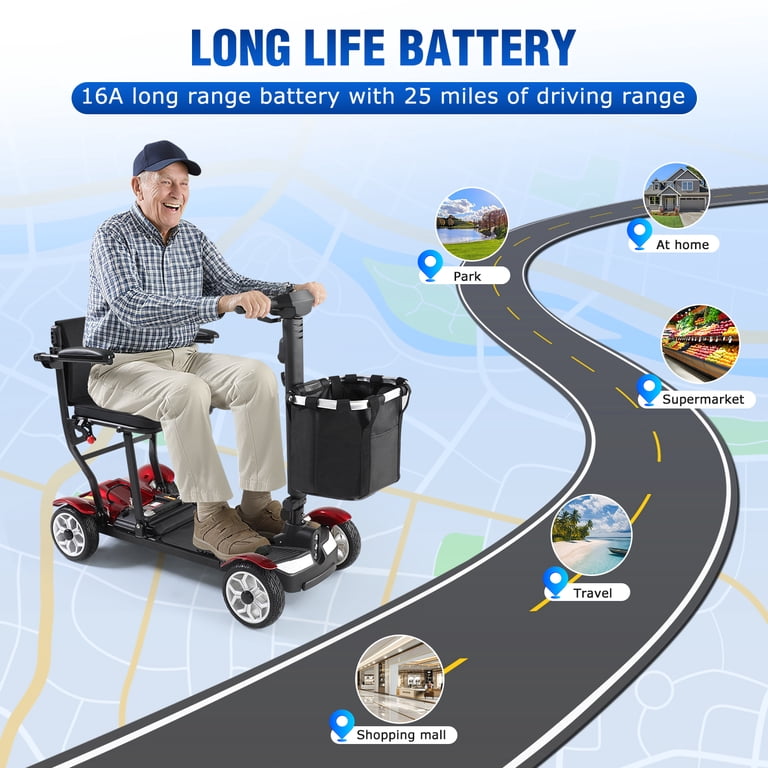 GOKEEP Mobility Scooters for Adults,4 Wheel Folding Adult Mobility