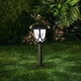 thumbnail image 3 of Alpine Corporation 17" Tall Super Bright High Lumen Outdoor Solar Powered Pathway Light Stakes, Bronze (Set of 2), 3 of 12