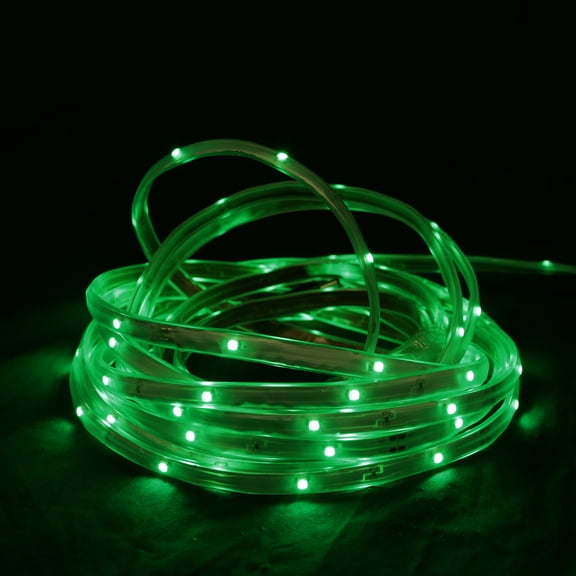 CC Christmas Decor LED Christmas Linear Tape Lighting - White Finish - Green Lights 18'