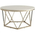 thumbnail image 4 of SEI Furniture Luna Table Basse Ronde de 33 Pouces avec Dessus en Faux Pierre, Couleur Champagne, 4 of 8
