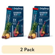 (2 pack) DripDrop Electrolyte Powder Drink Mix for Dehydration Relief Fast, Fruit Punch, 0.35 oz, 8 Count Packets
