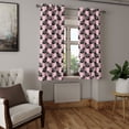 thumbnail image 2 of Ambesonne Swan Grommet Curtain, Vintage Black Cartoones, 50" x 54", Pale Pink Black, 2 of 6