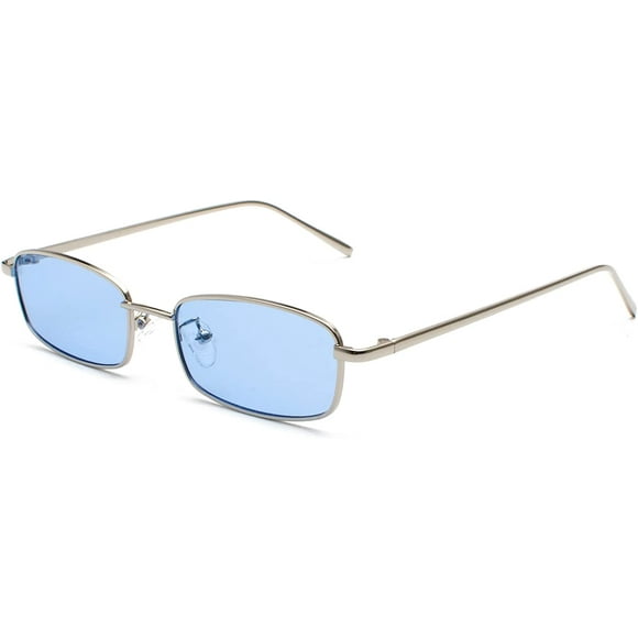 Retro Rectangle Sunglasses for Women Men Square Narrow Hip Hop Small Frame Sun Glasses
