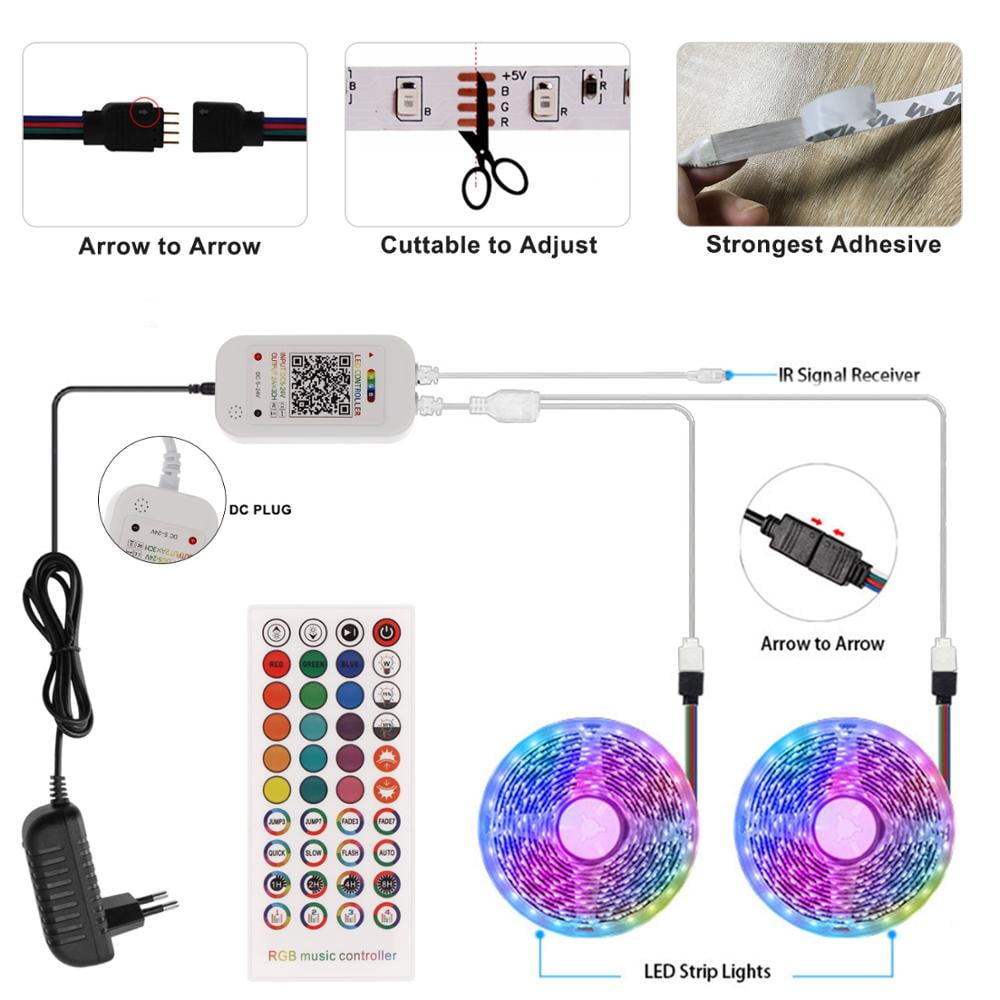 Under Bed Light Strips, 2x16.4ft RGB LED Light Strip with App Control, LED Night Light with 4 Timing Off Modes for Bed Wardrobe Cabinet Staircase Décor