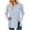 Light Blue, variant on tarylea Ribbed Tops for Women Split Hem Side Button Sweater Scoop Neck Long Sleeve Tunic Tops Loose Casual Wear