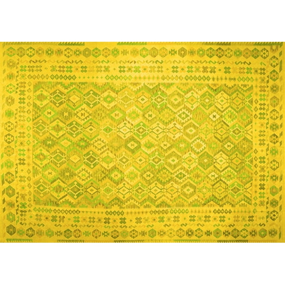 Ahgly Company Indoor Rectangle Southwestern Yellow Country Area Rugs, 5' x 7'