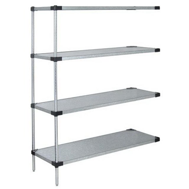 Étagères Solides Unités d'Extension à 4 Tablettes, Acier Inoxydable - 21 x 24 x 86 Po
