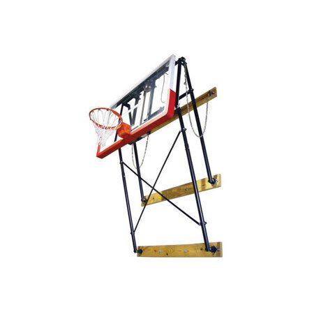 Fold Up Wall Mount Adjustable Rectangular Backboard Mounting (4 - 6 (Best Wood For Basketball Backboard)