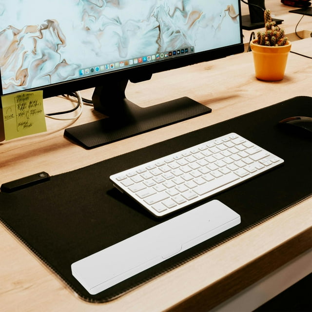 UPOUART Base Para Con Reposamuñecas Ergonómico Y Caja De Almacenamiento Para Oficina