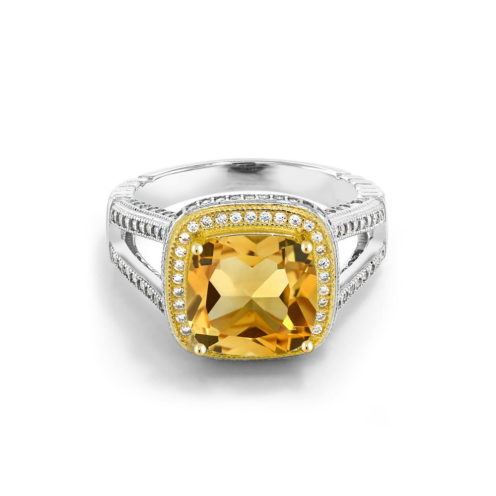 Gem Stone King Gem Stone King 925 TwoTone Sterling Silver 5.47 Ct