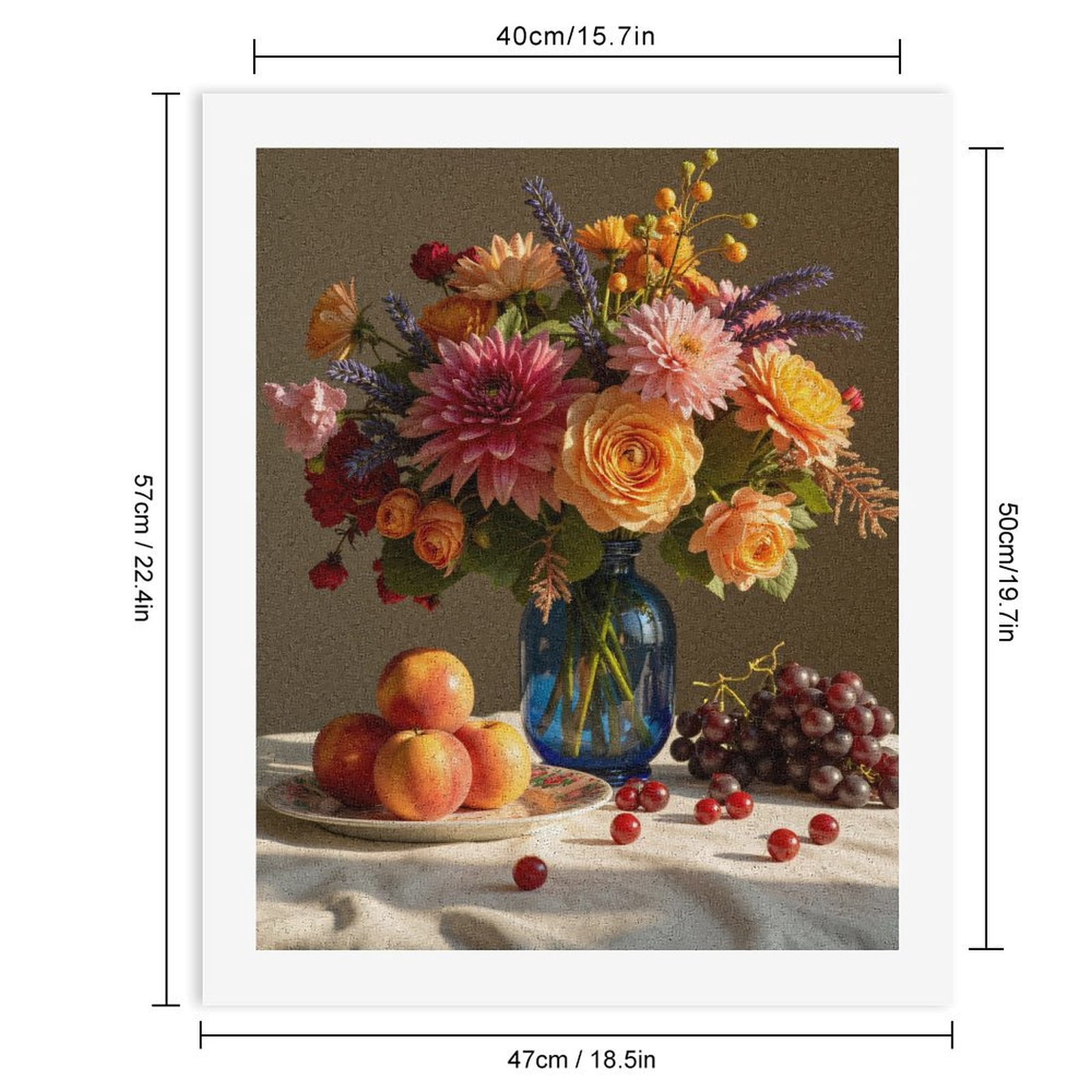 Paint by Numbers Kit for Adults, Vibrant Floral Fruit Arrangement Paint by Numbers, Easy Paint by Numbers Kit for Adults Beginner, DIY Adult Paint by Number Kits on Canvas, Home Decor